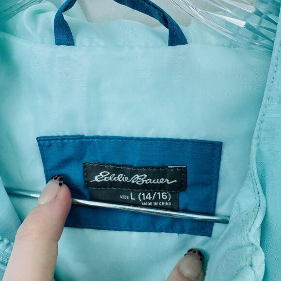 Eddie Bauer Lone Peak Blue Color Block Windbreaker Boys Size L - Picture 2 of 11